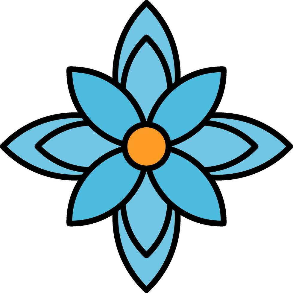 Poinsettia Line Filled Icon vector