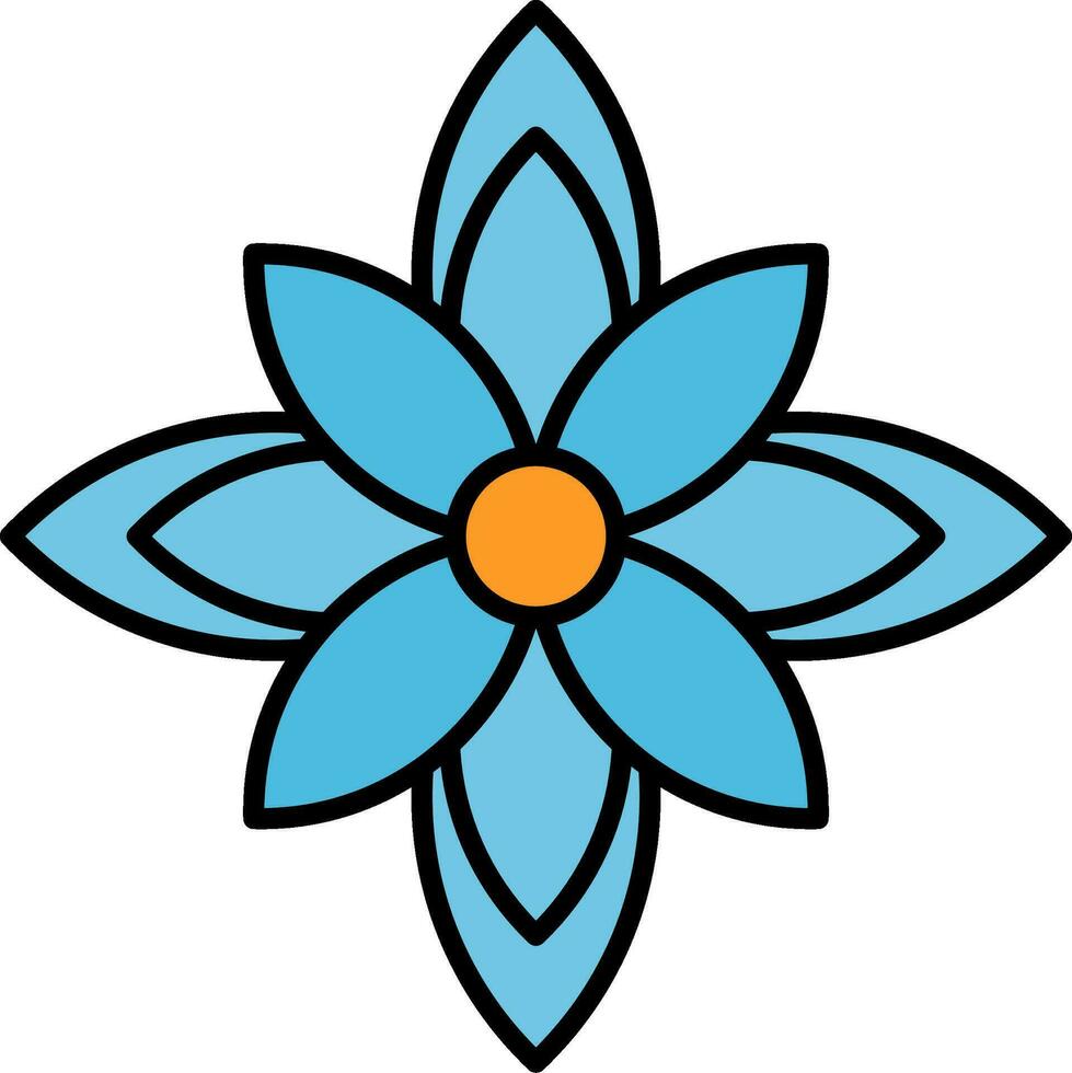 flor de pascua línea lleno icono vector