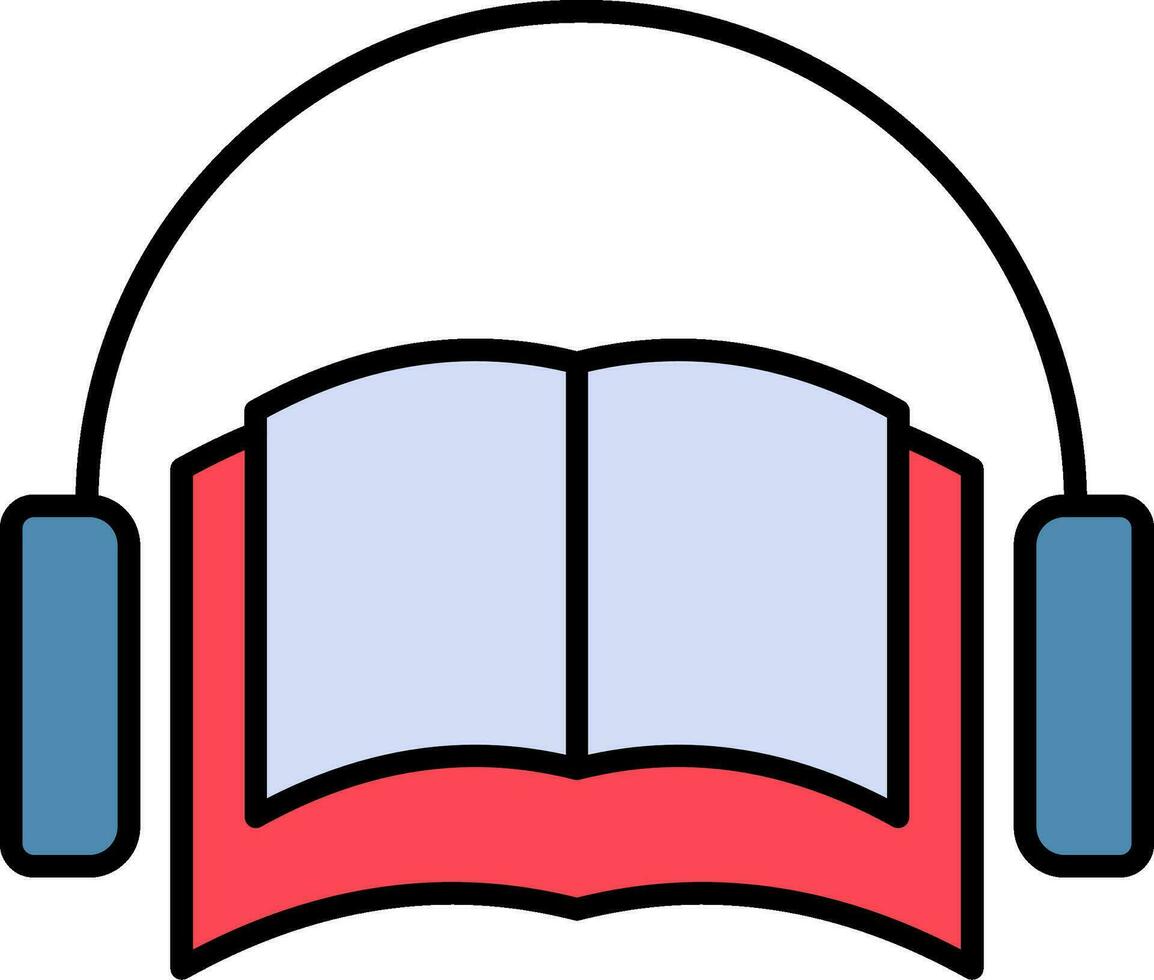 audio libro línea lleno icono vector