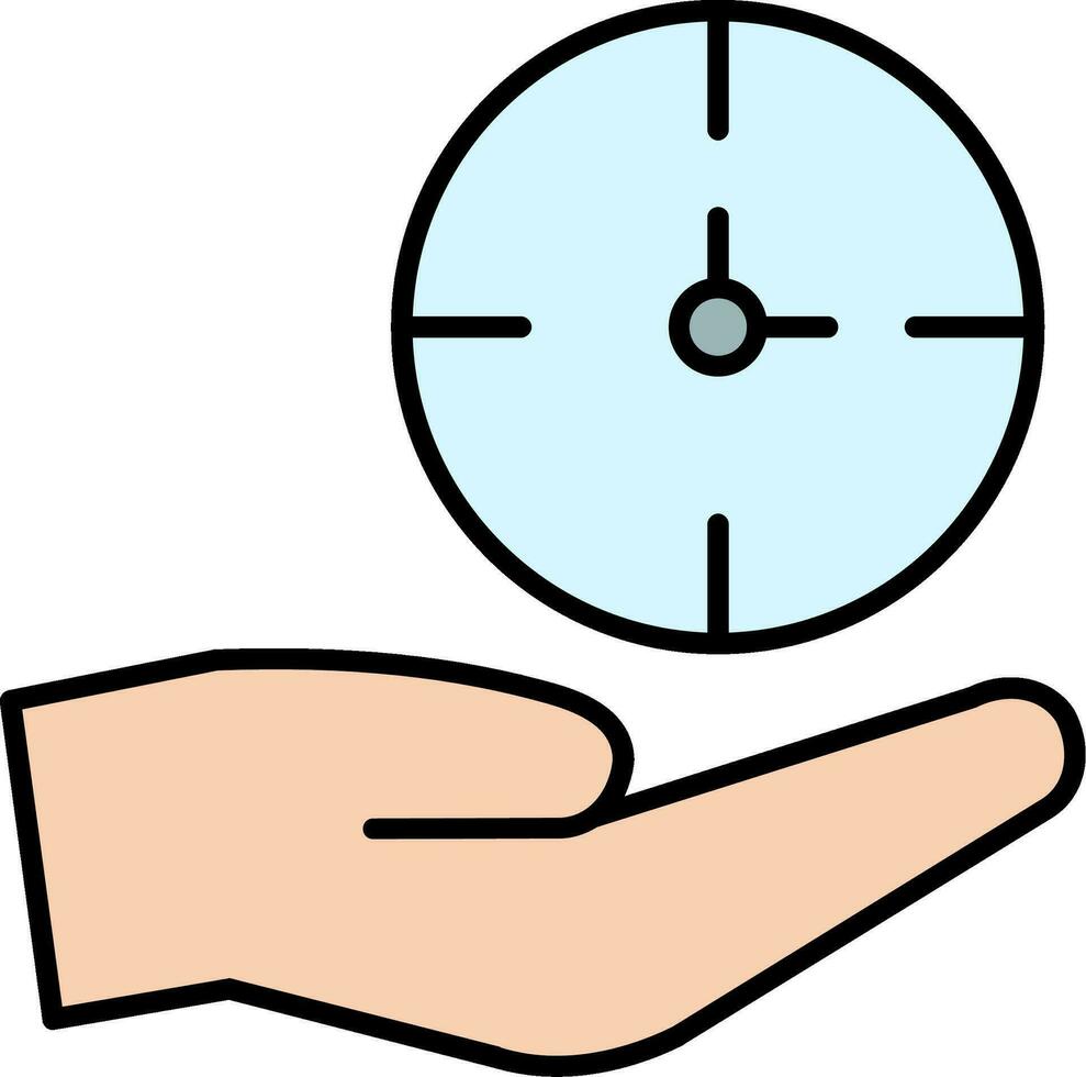 Time Save Line Filled Icon vector