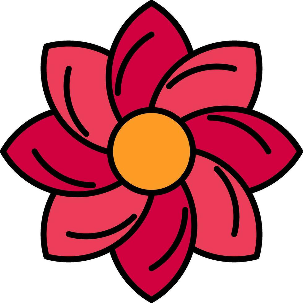 Floral Design Line Filled Icon vector