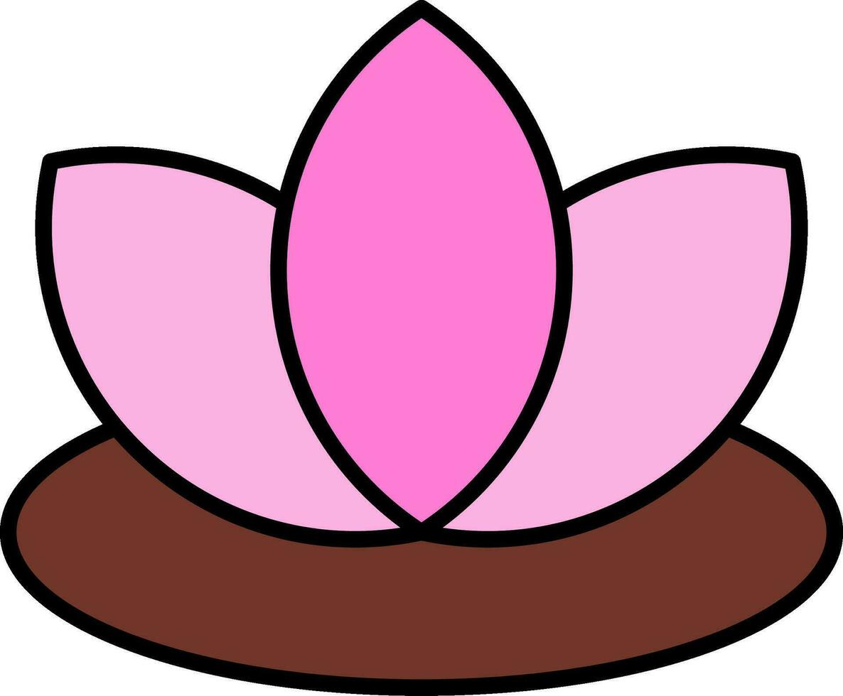 Lotus Line Filled Icon vector