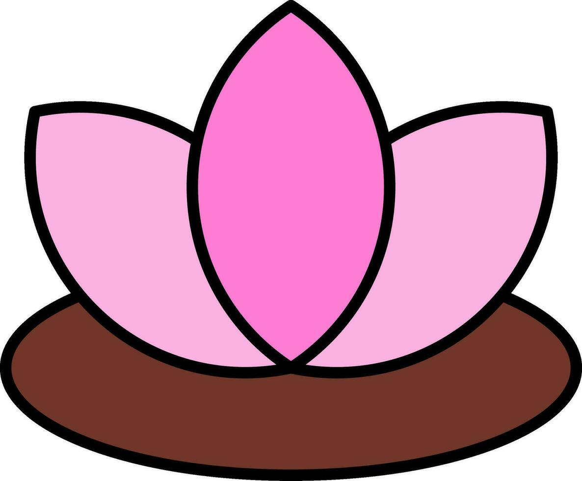 Lotus Line Filled Icon vector