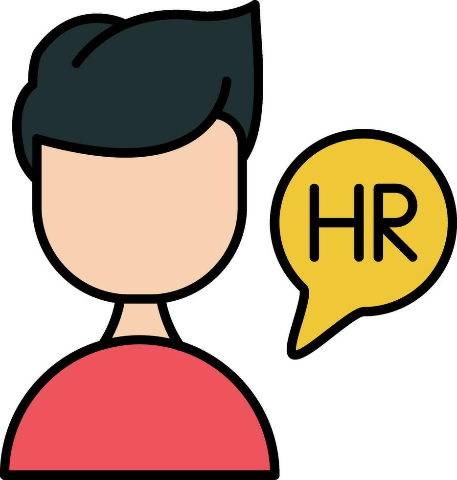 Hr Manager Line Filled Icon vector