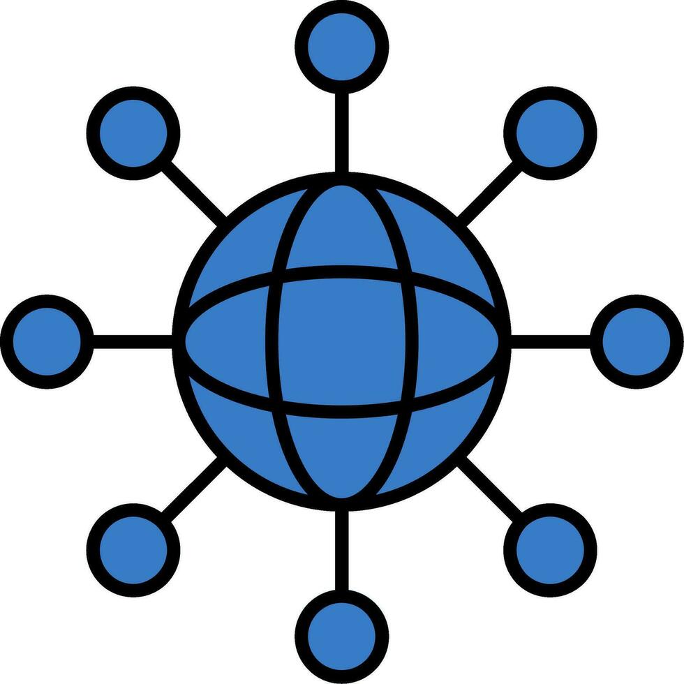 Networking Line Filled Icon vector