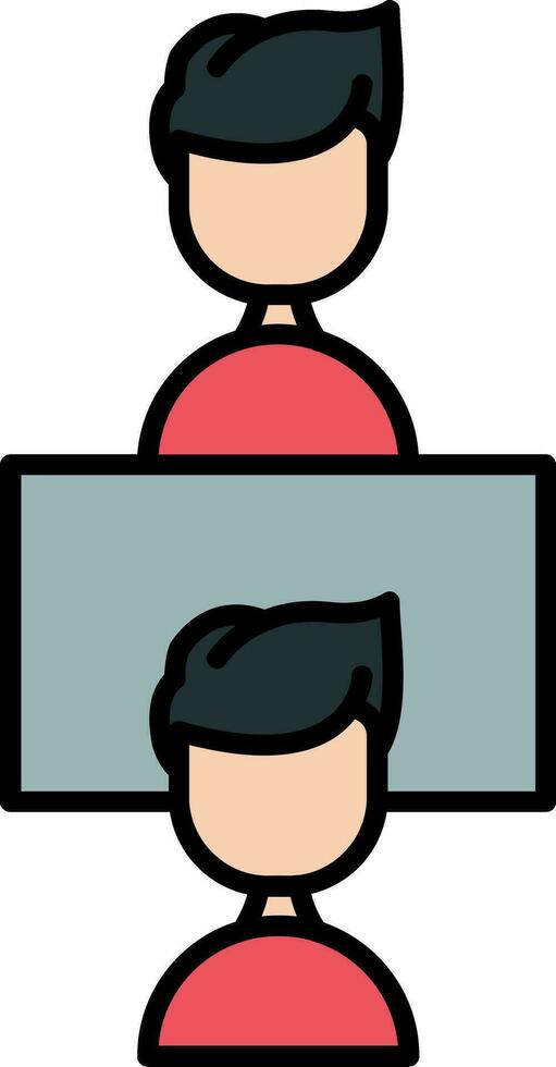 Meeting Line Filled Icon vector