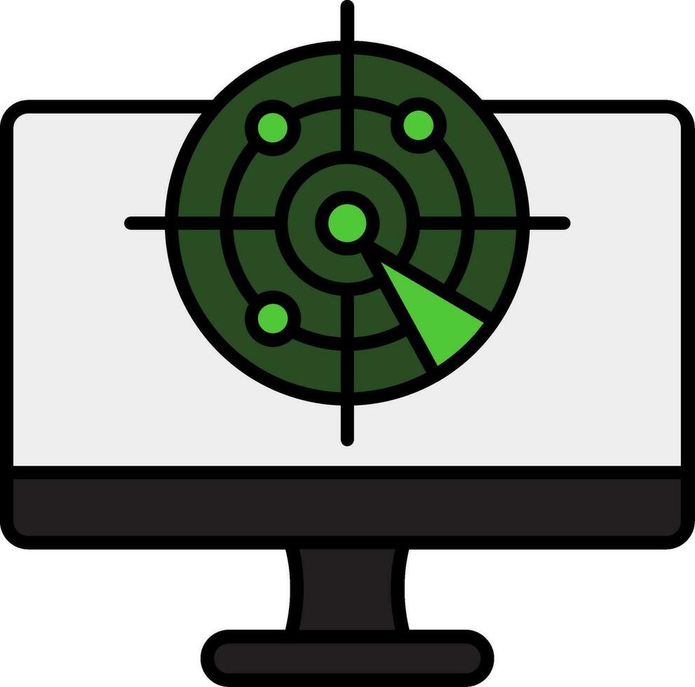 Radar Line Filled Icon vector