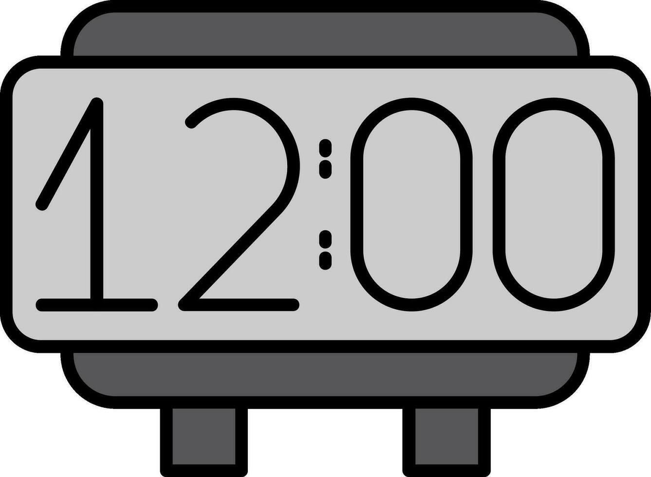 digital reloj línea lleno icono vector