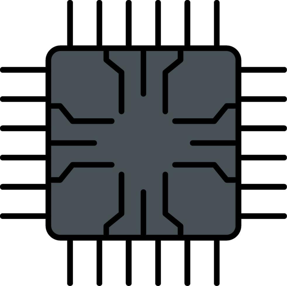 Chip Line Filled Icon vector