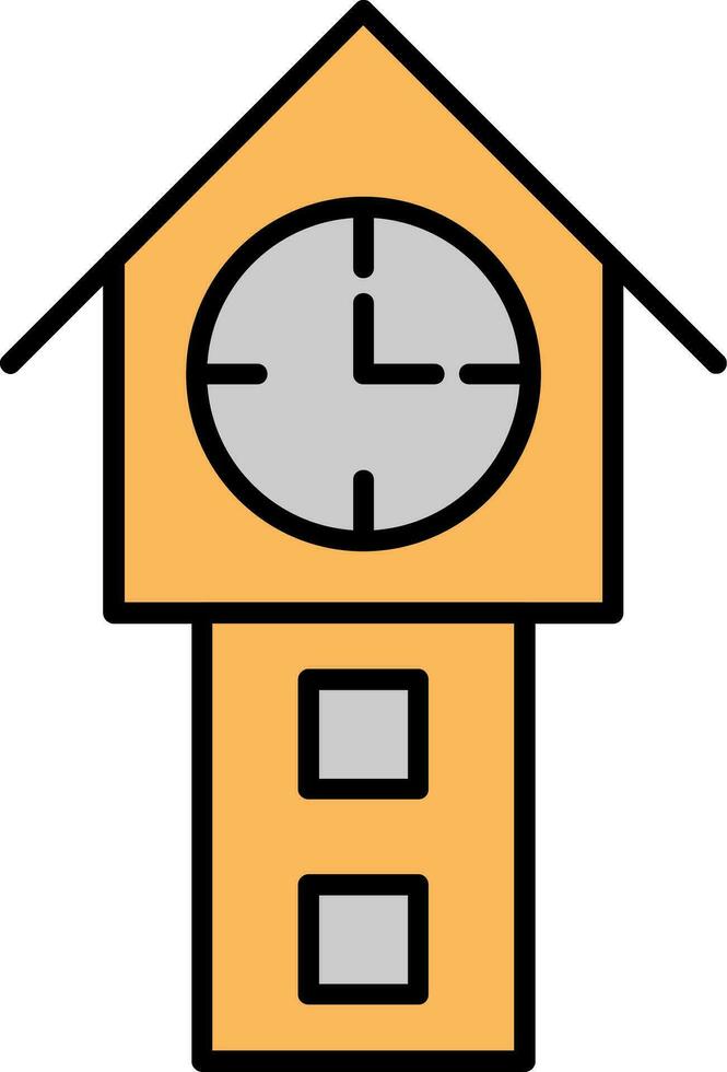 Tower Watch Line Filled Icon vector