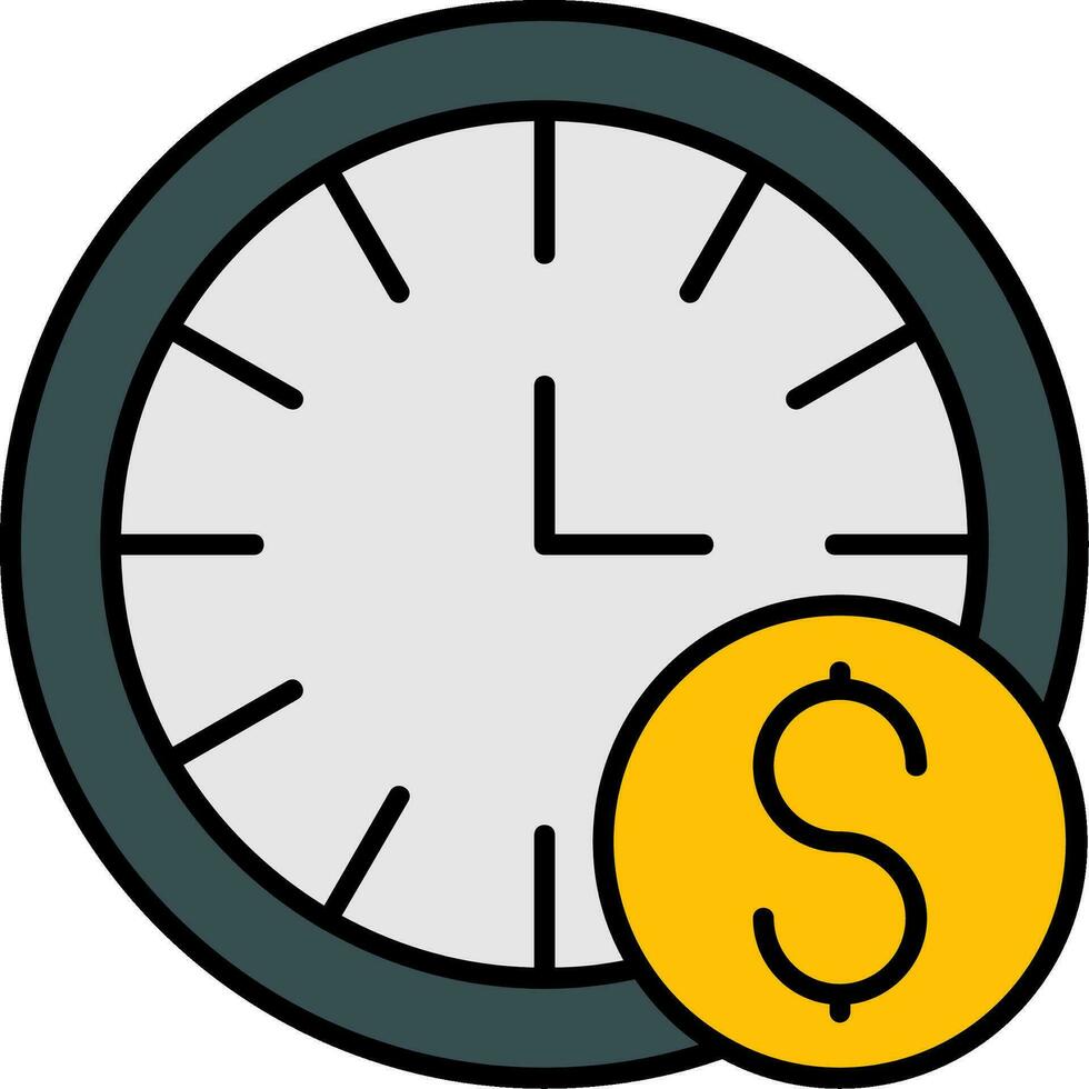 Time is Money Line Filled Icon vector