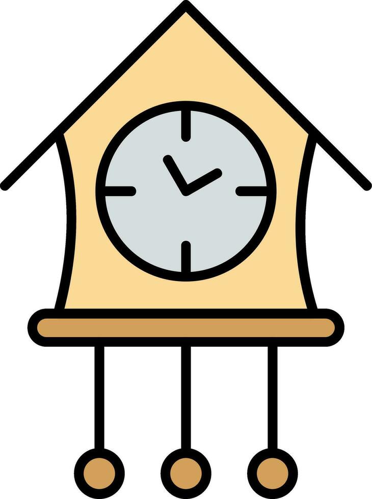 Cuckoo Clock Line Filled Icon vector