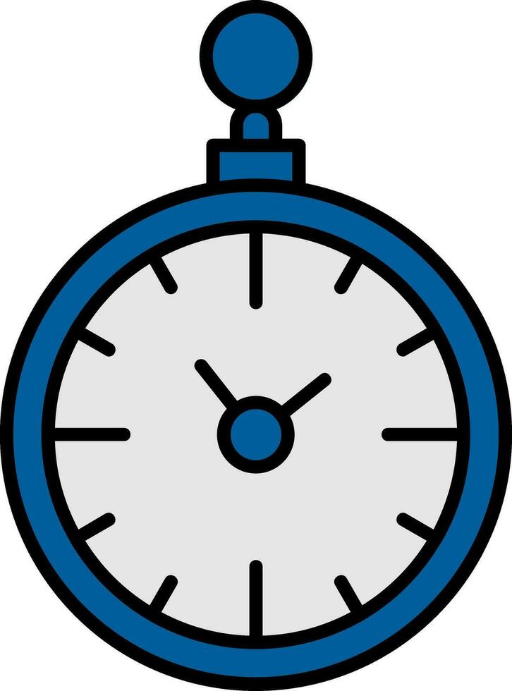 Pocket Watch Line Filled Icon vector