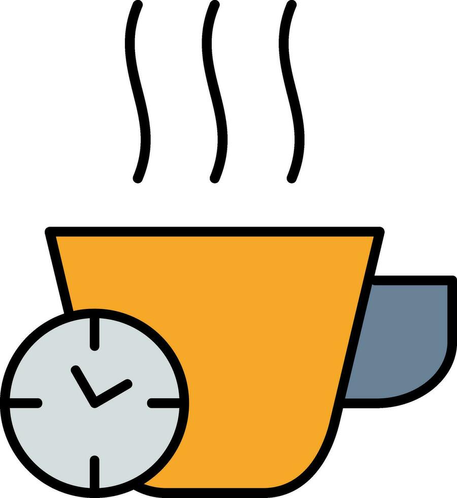 Break Time Line Filled Icon vector