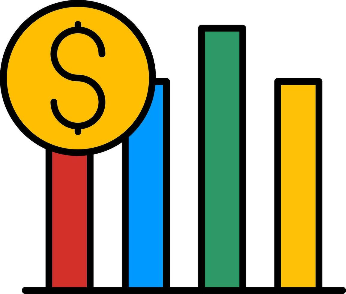 Sales Line Filled Icon vector