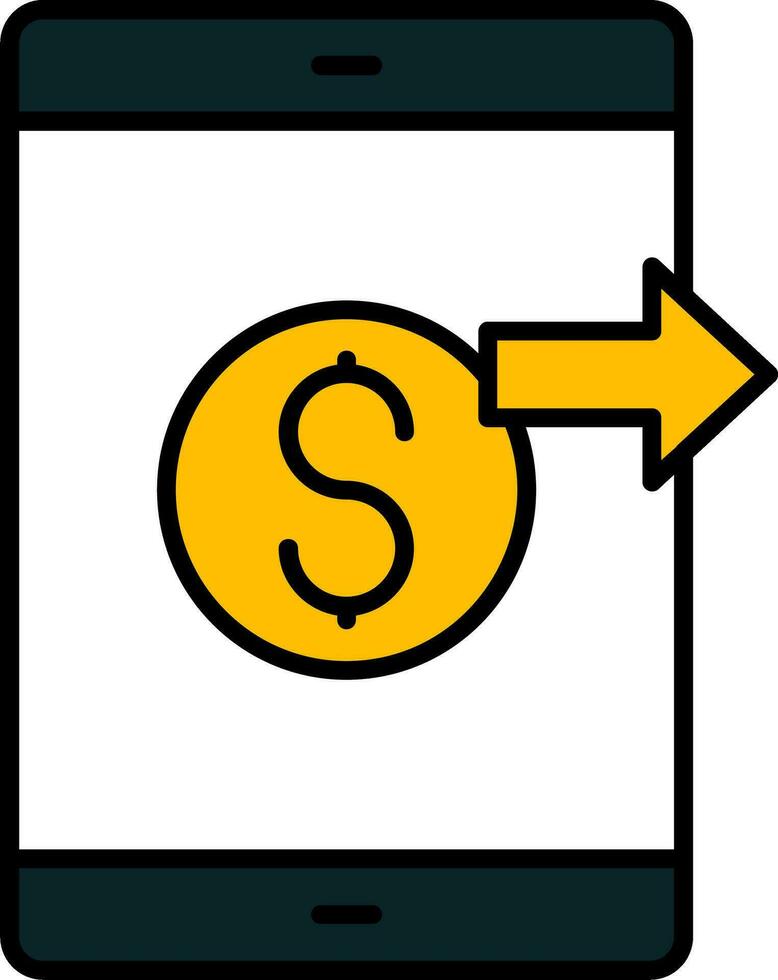 Send Money Line Filled Icon vector