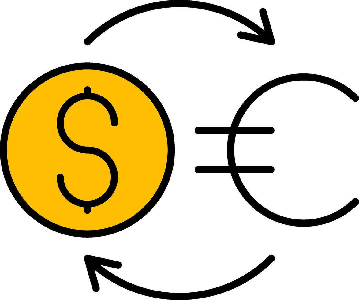 Money Exchange Line Filled Icon vector