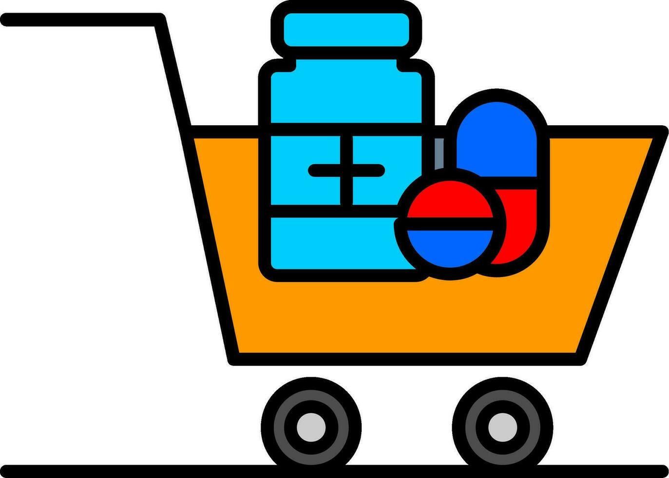 Trolley Line Filled Icon vector