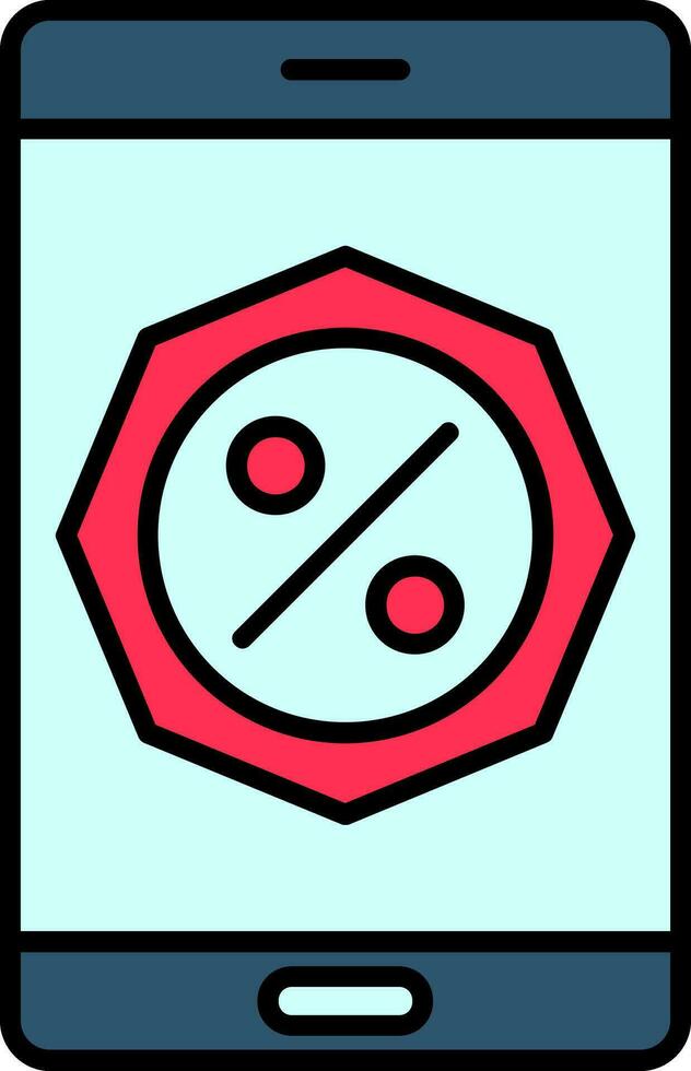 Discount Line Filled Icon vector