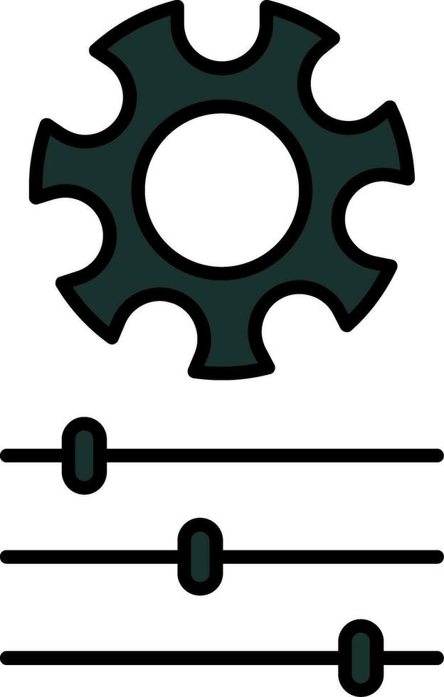 Gear Line Filled Icon vector