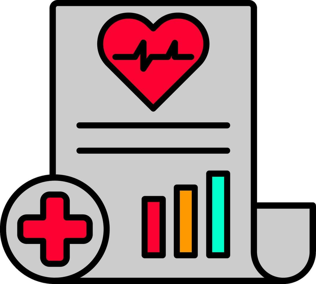 Medical Report Line Filled Icon vector