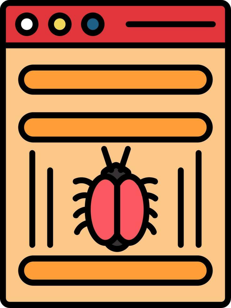 Virus Line Filled Icon vector