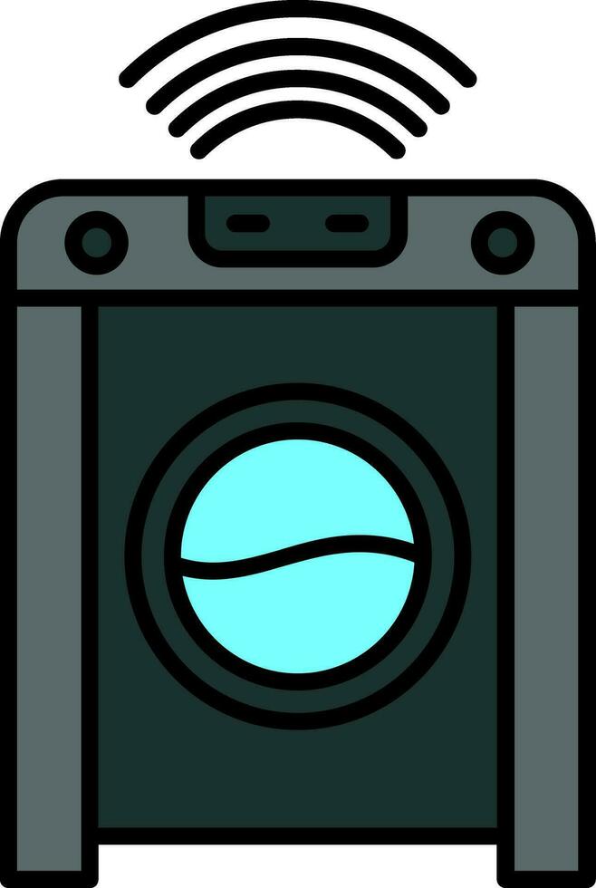 Smart Washing Machine Line Filled Icon vector