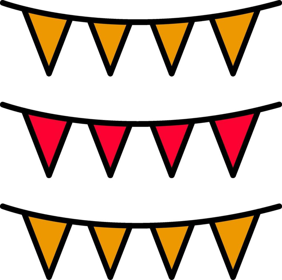 Bunting Line Filled Icon vector