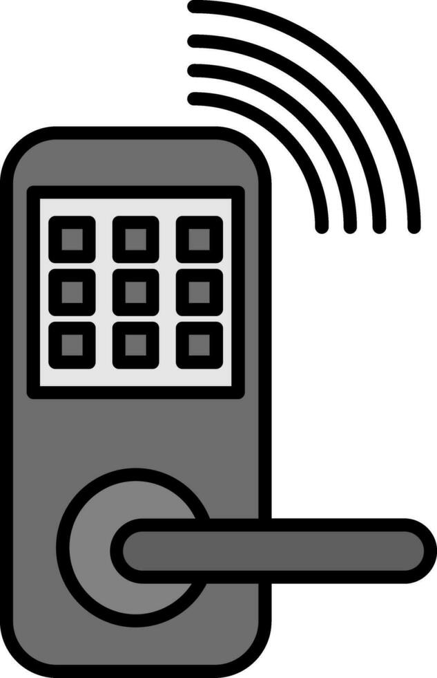 Smart Door Line Filled Icon vector