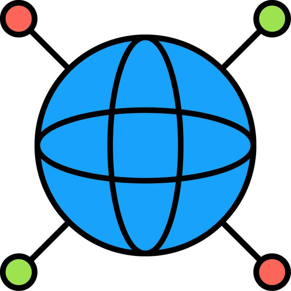 Internet Line Filled Icon vector