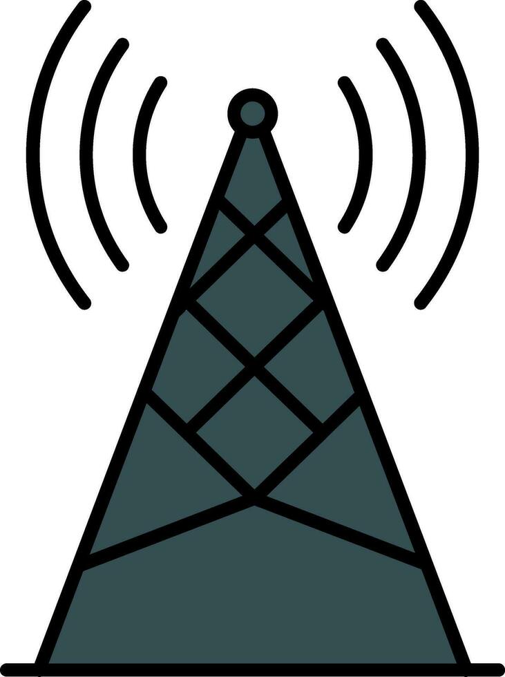 antena línea lleno icono vector