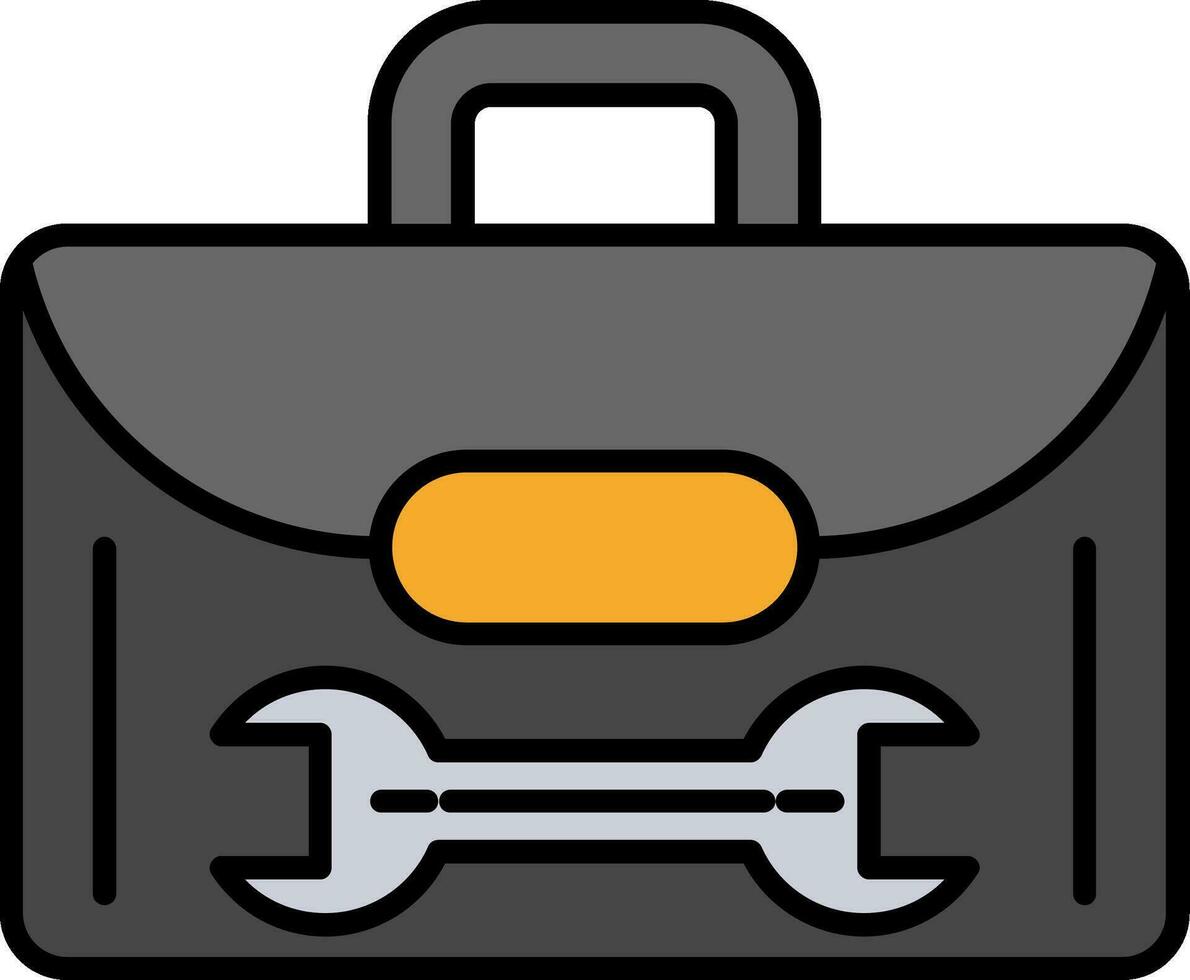 Tool Box Line Filled Icon vector