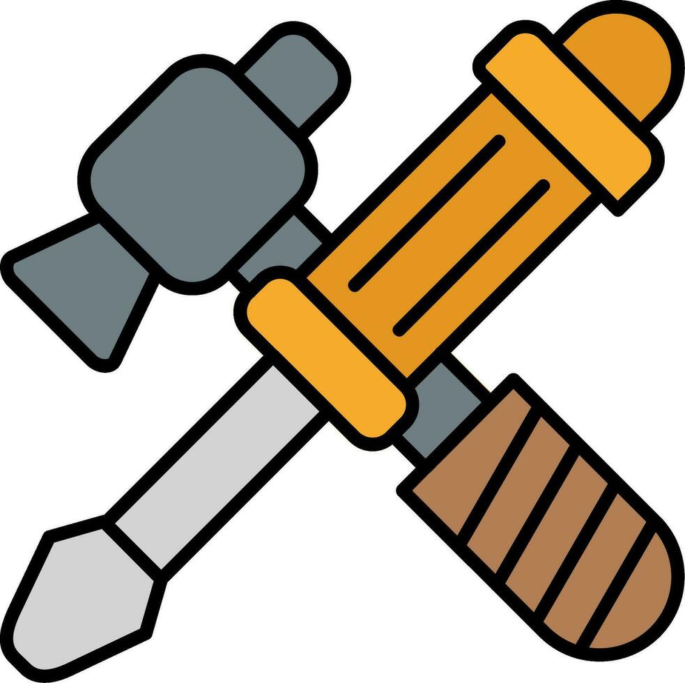 Repair Tools Line Filled Icon vector