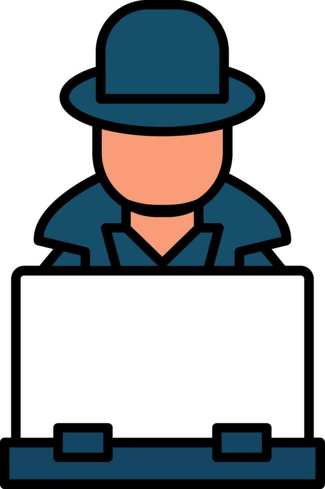 Hacker Line Filled Icon vector