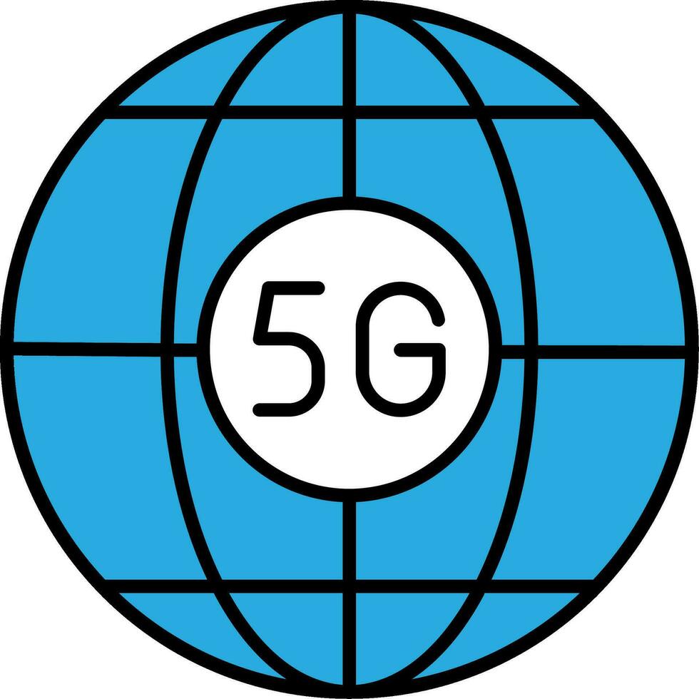 Global Line Filled Icon vector