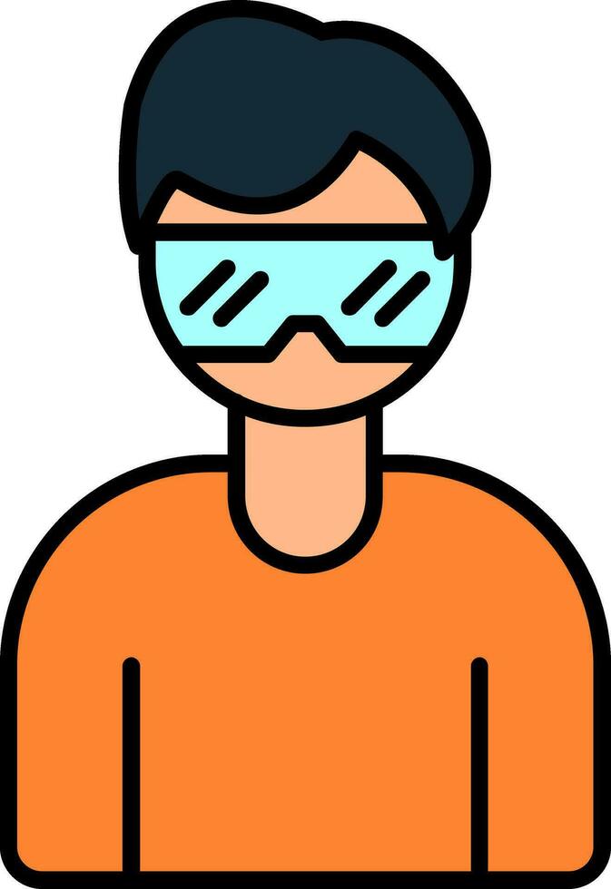 Virtual Glasses Line Filled Icon vector