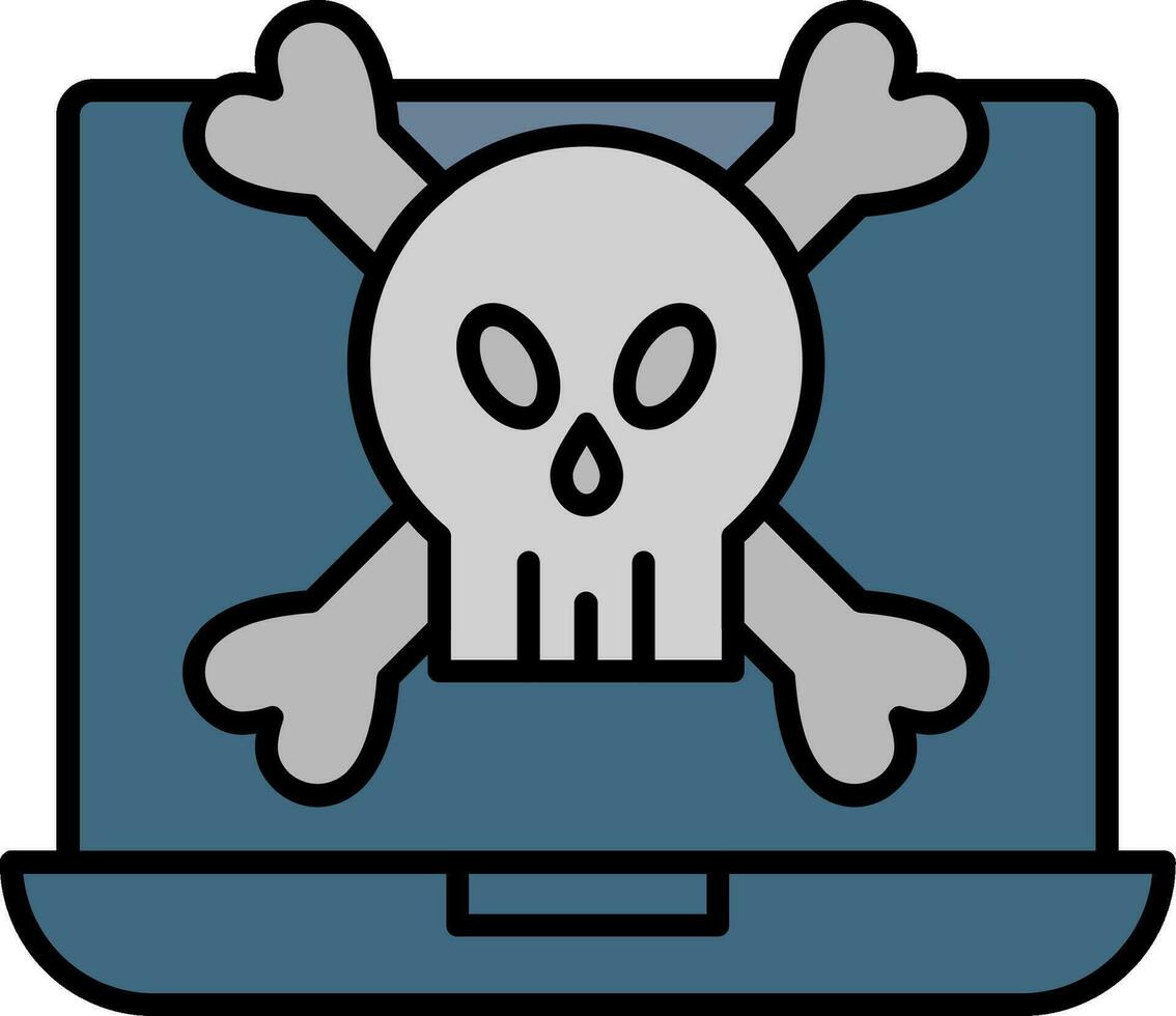 malware línea lleno icono vector