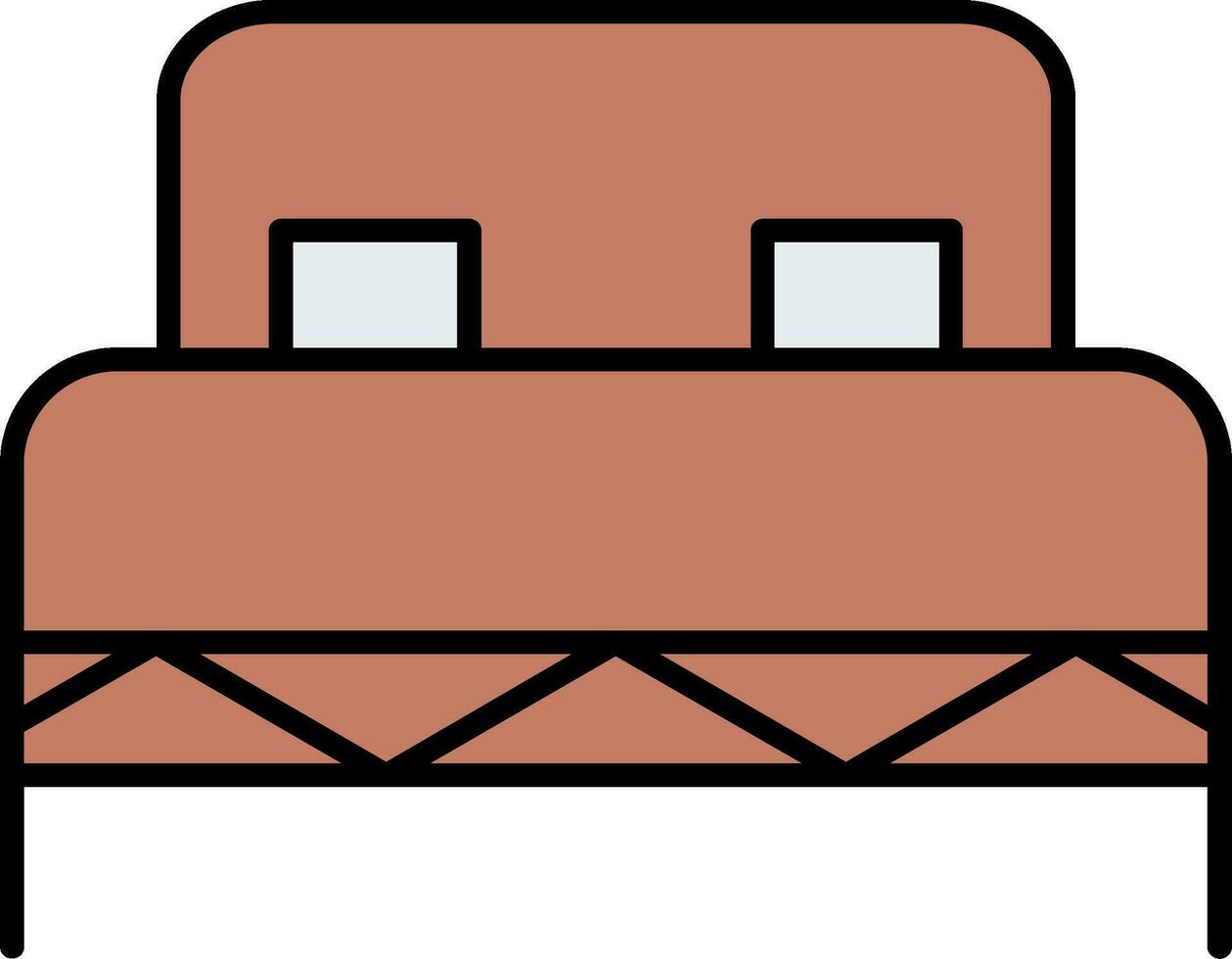 Double Bed Line Filled Icon vector