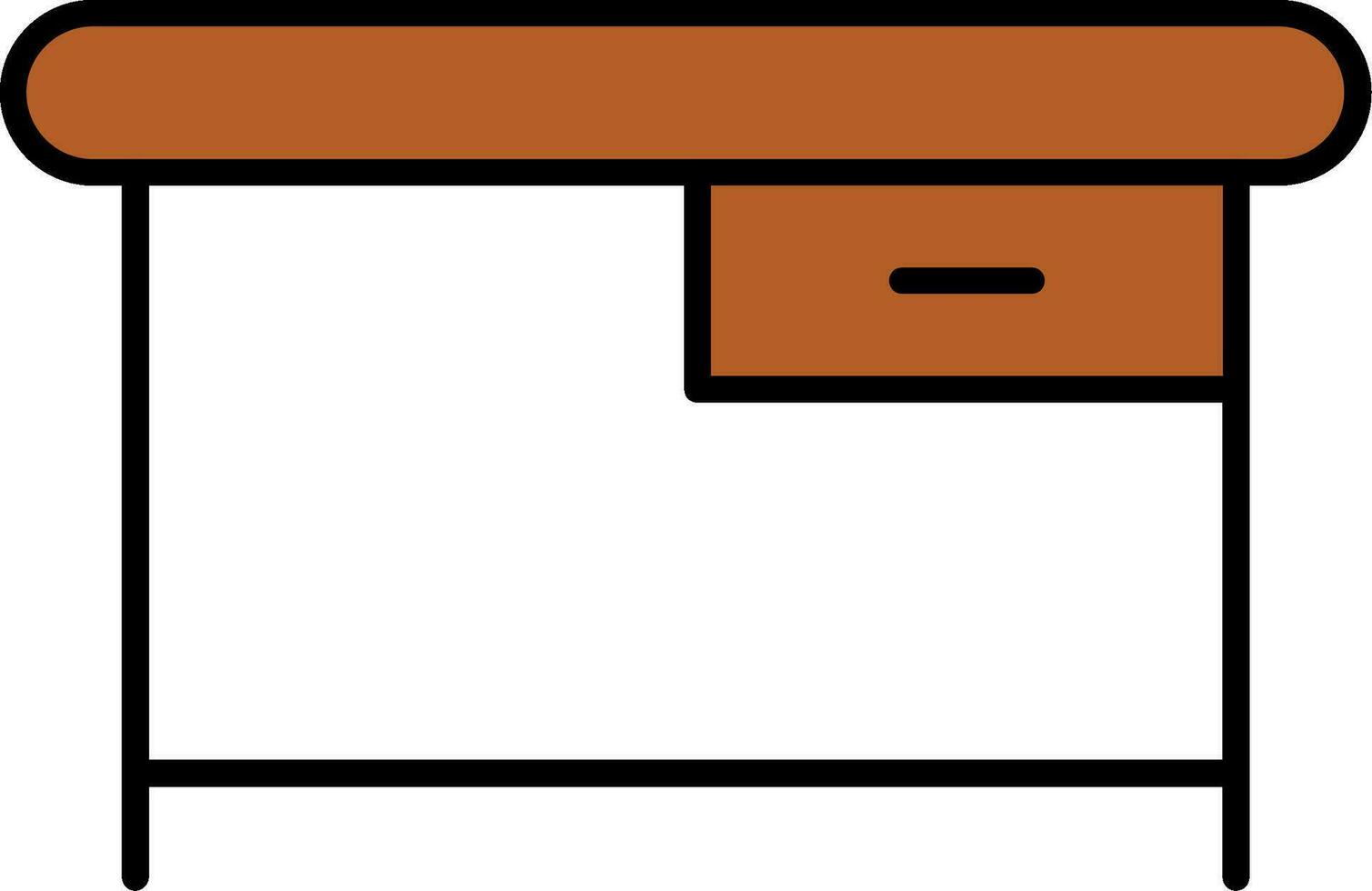 Desk Line Filled Icon vector