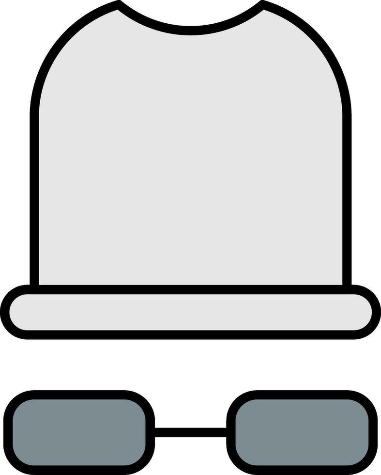 White Hat Line Filled Icon vector