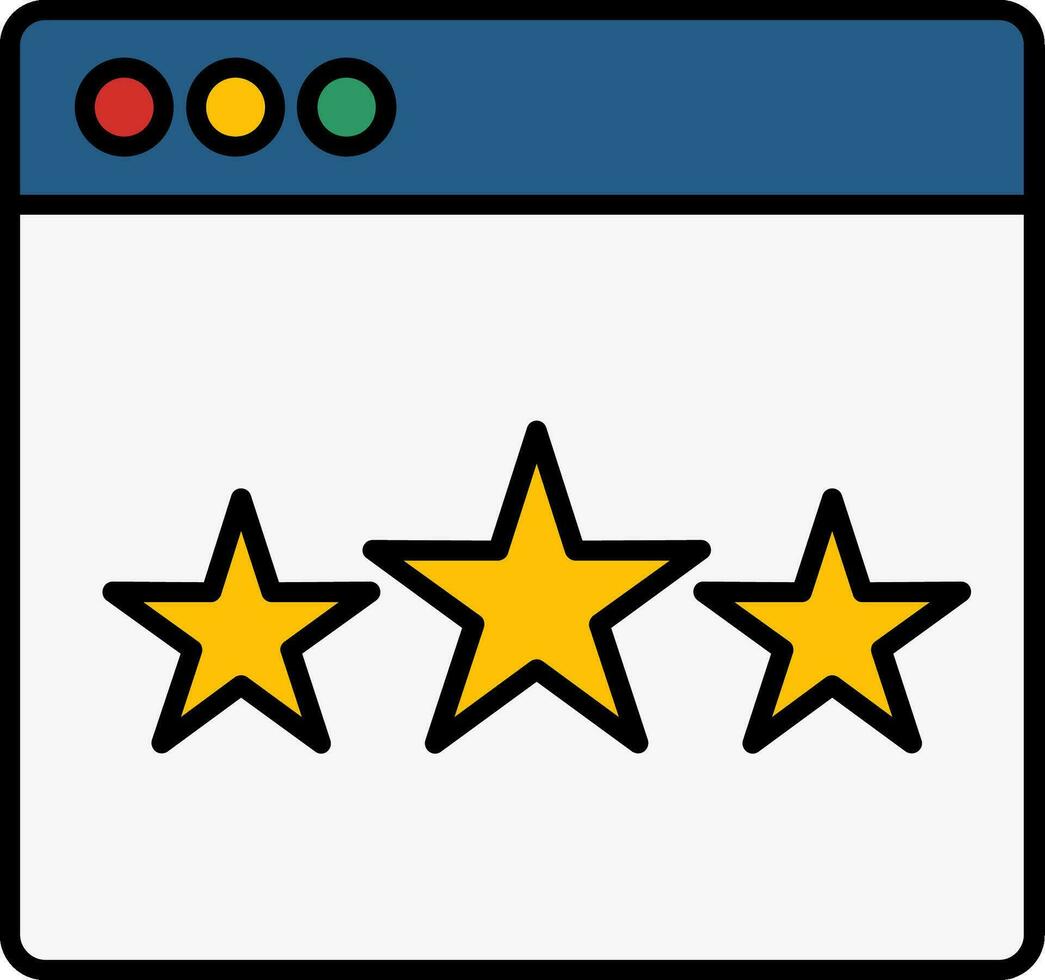 Web Rating Line Filled Icon vector