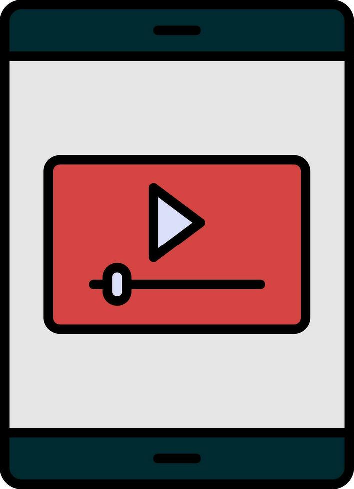 Mobile Marketing Line Filled Icon vector