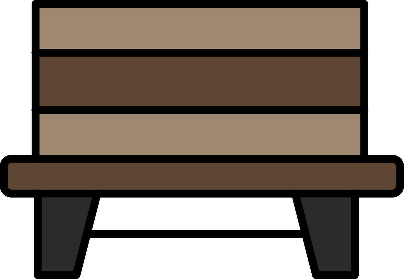 Bench Line Filled Icon vector
