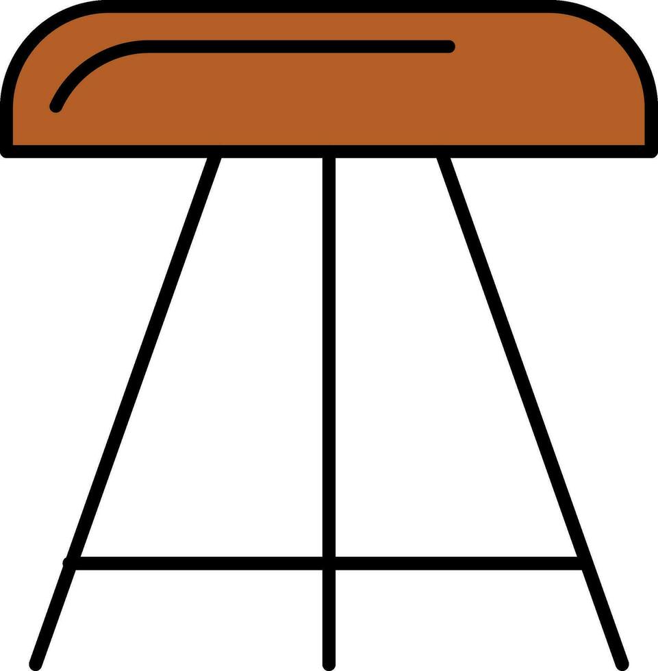 Stool Line Filled Icon vector