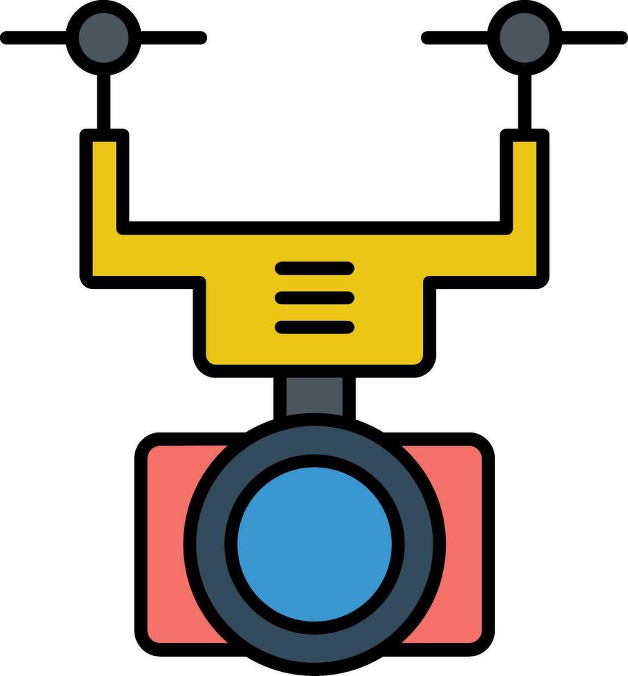 Camera Drone Line Filled Icon vector