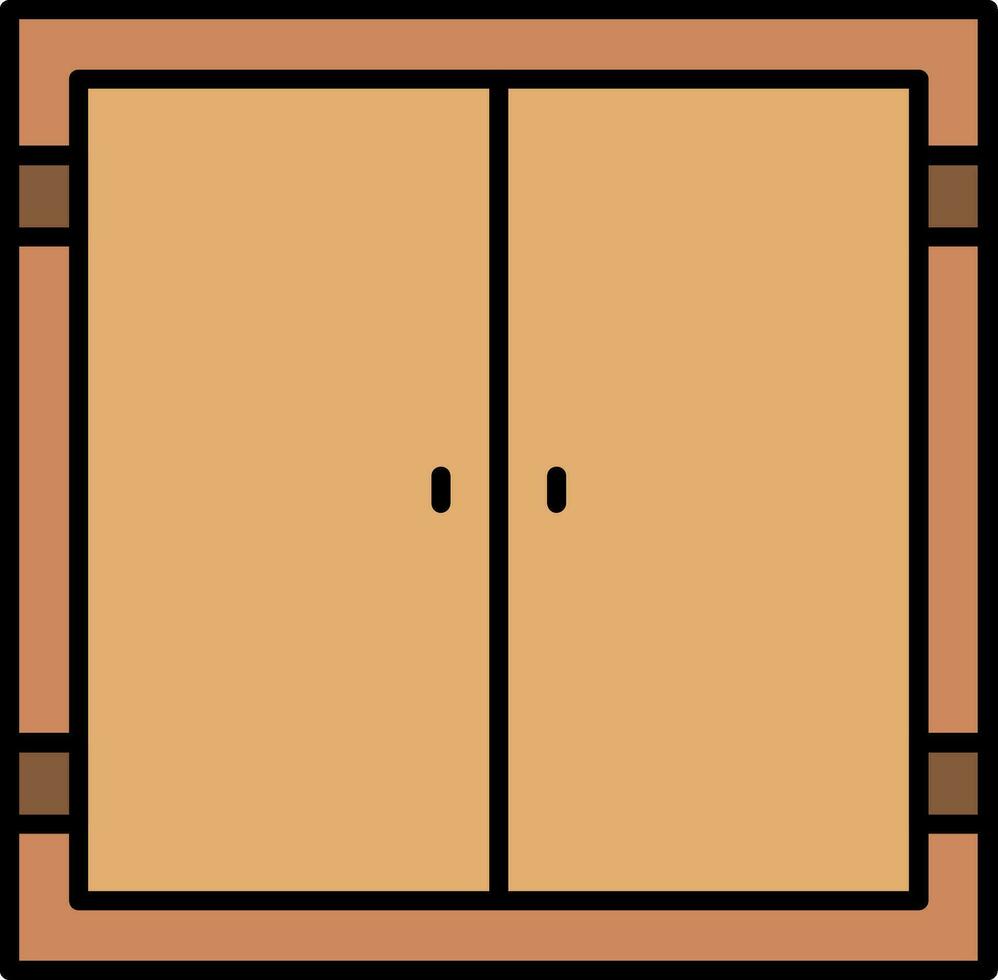 Door Line Filled Icon vector