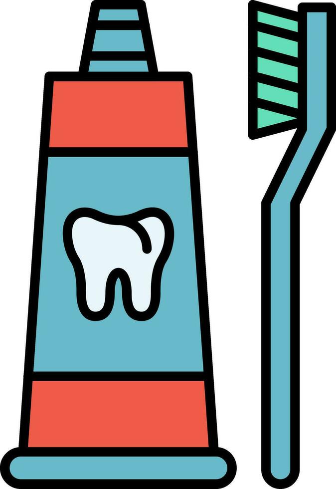 Toothpaste Line Filled Icon vector