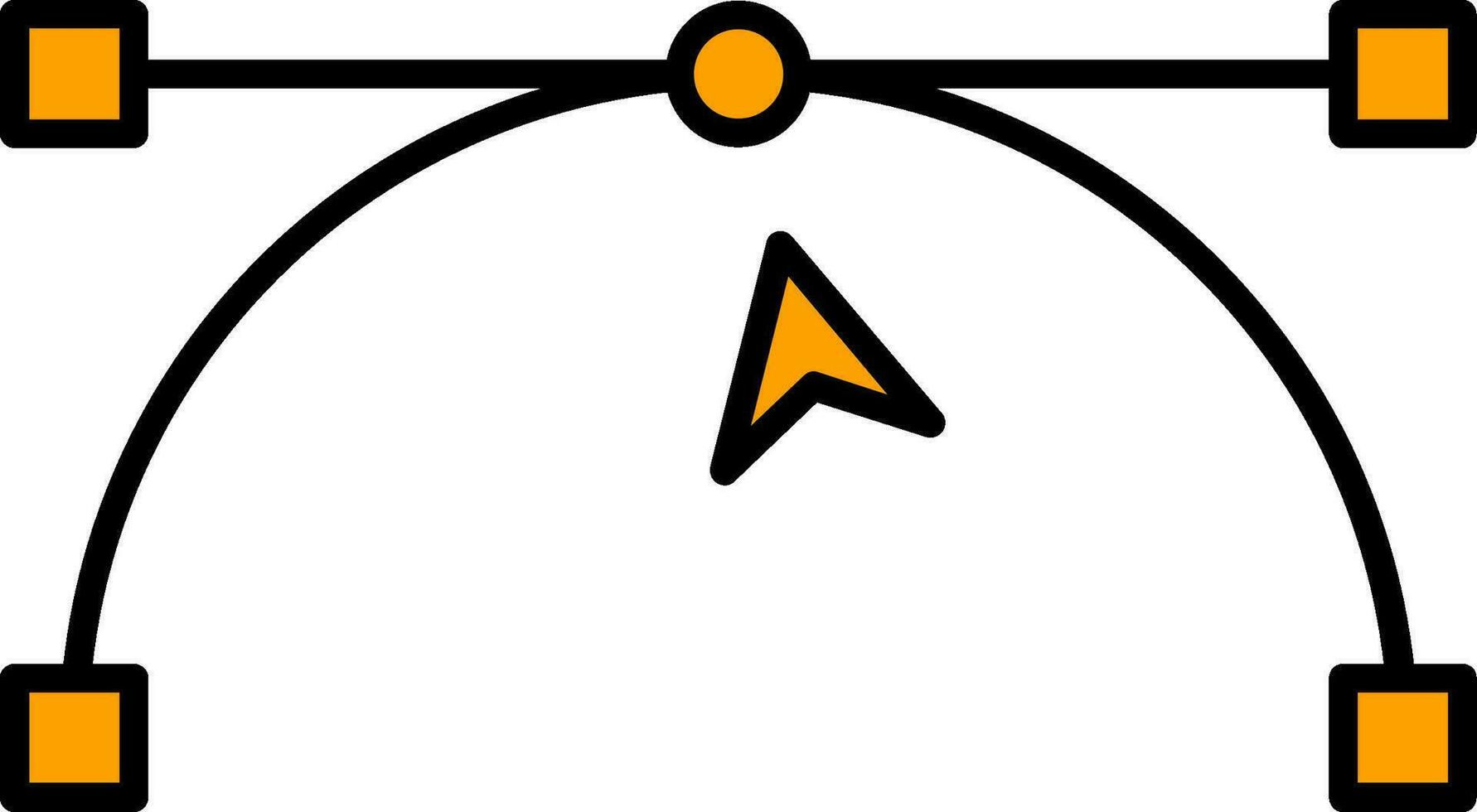 Anchor Point Line Filled Icon vector