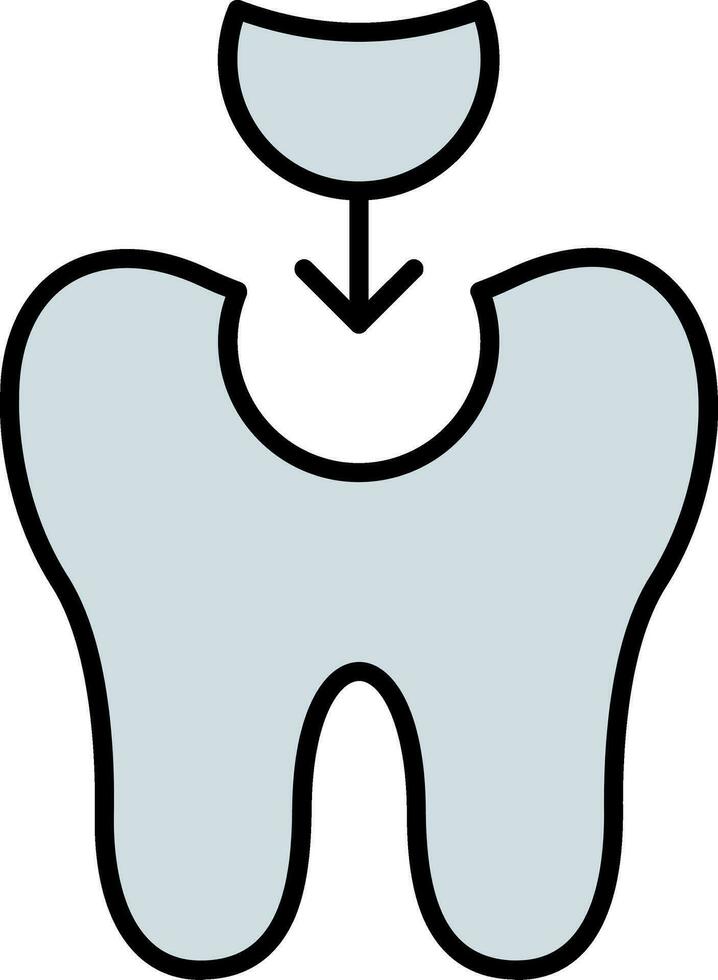 Tooth Filling Line Filled Icon vector
