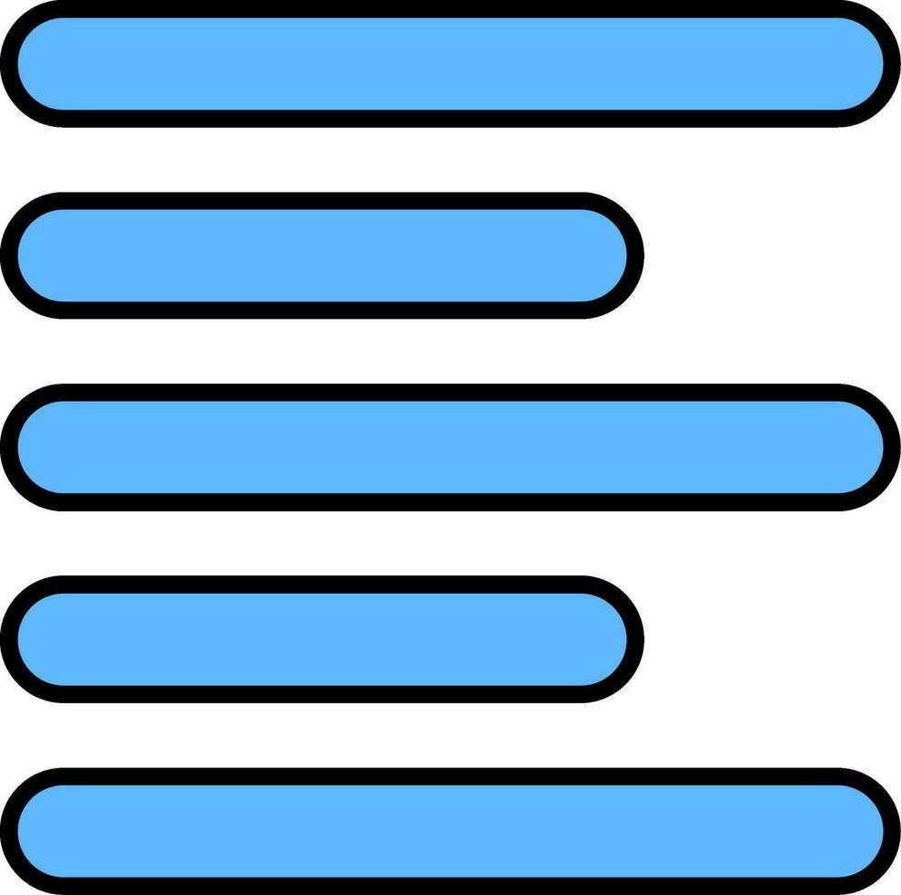 Horizontal Left Align Line Filled Icon vector